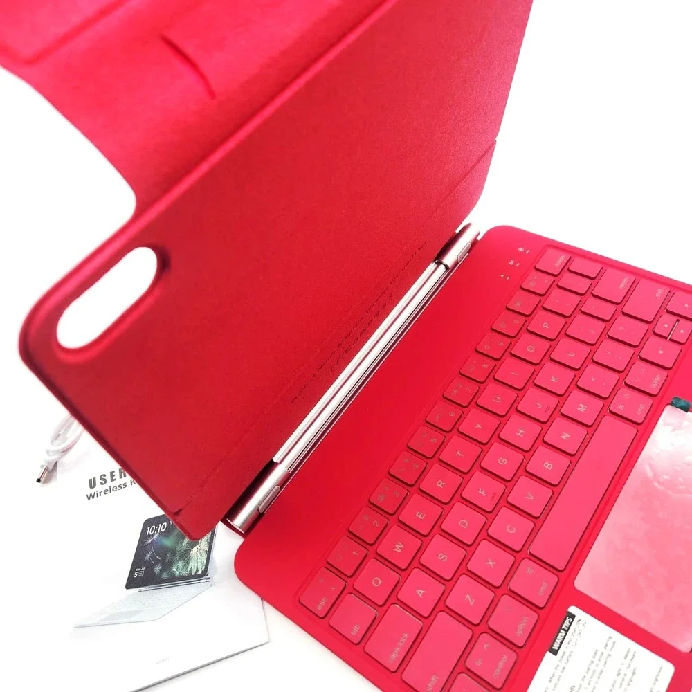 Azalea Red iPad 11th 10th Gen Keyboard Case‎ with Backlit Keys & Touch Trackpad